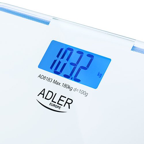 Kúpeľňová váha Adler - 180 kg - s podsvietením okrajov